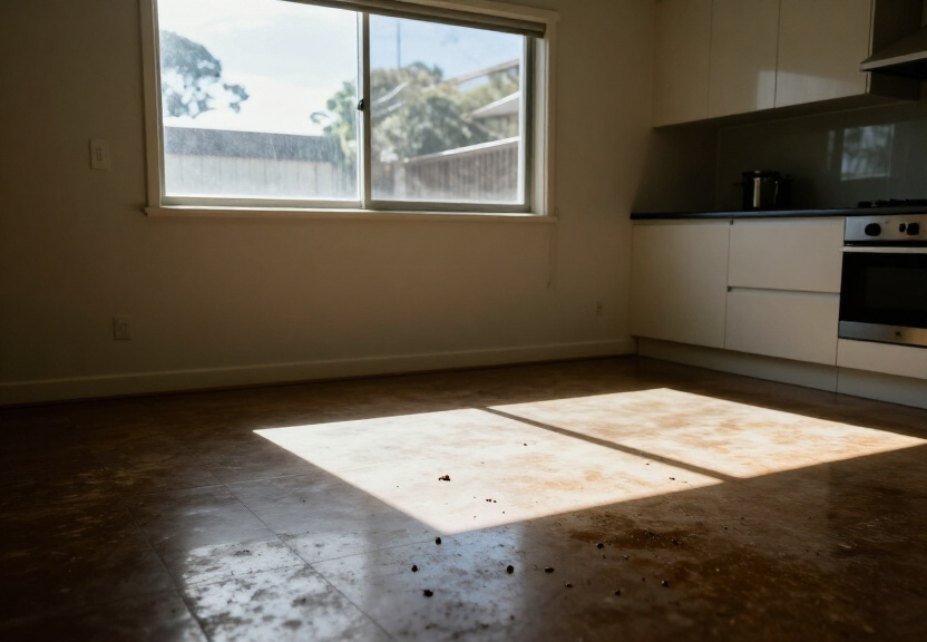 Rodent nest in a North Strathfield kitchen before treatment