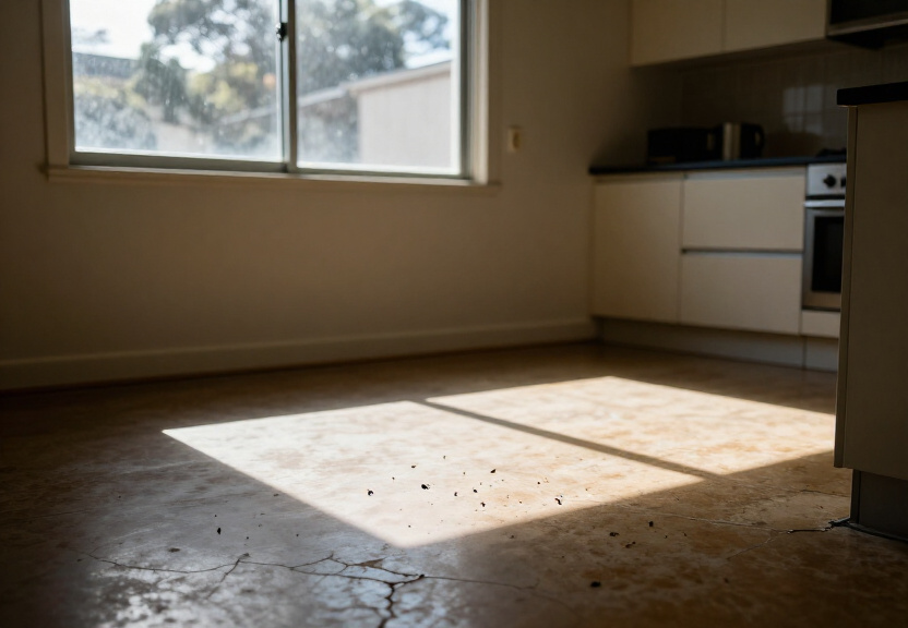 Cockroaches in a North Strathfield bathroom before treatment